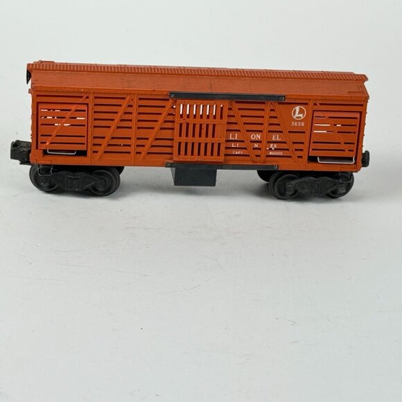 Lionel Postwar O Gauge Orange 3656 Operating Cattle Car Original Untested - Picture 5 of 10